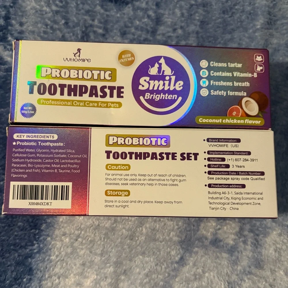 VVHOMIFE Probiotic Toothpaste Set for Pets x 2